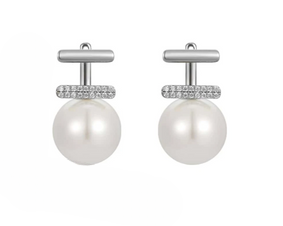 Elegant Pearl Drop Earrings for Women – Stylish Dangle Earrings with Rhinestone Accent